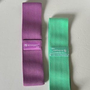 Fitfort Hip Resistance Workout Bands Set Lavander & Pink Non-Slip Glute